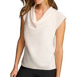 Donna Karan New York Women's Cowl Neck Tank Top in Cream